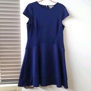 Drop waist cap sleeve dress